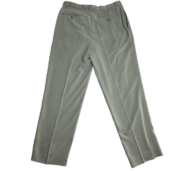 Tommy Bahama‎ Men’s Silk Pleated Dress Pants 36 Khaki Beige Textured Relaxed Fit - Picture 2 of 10